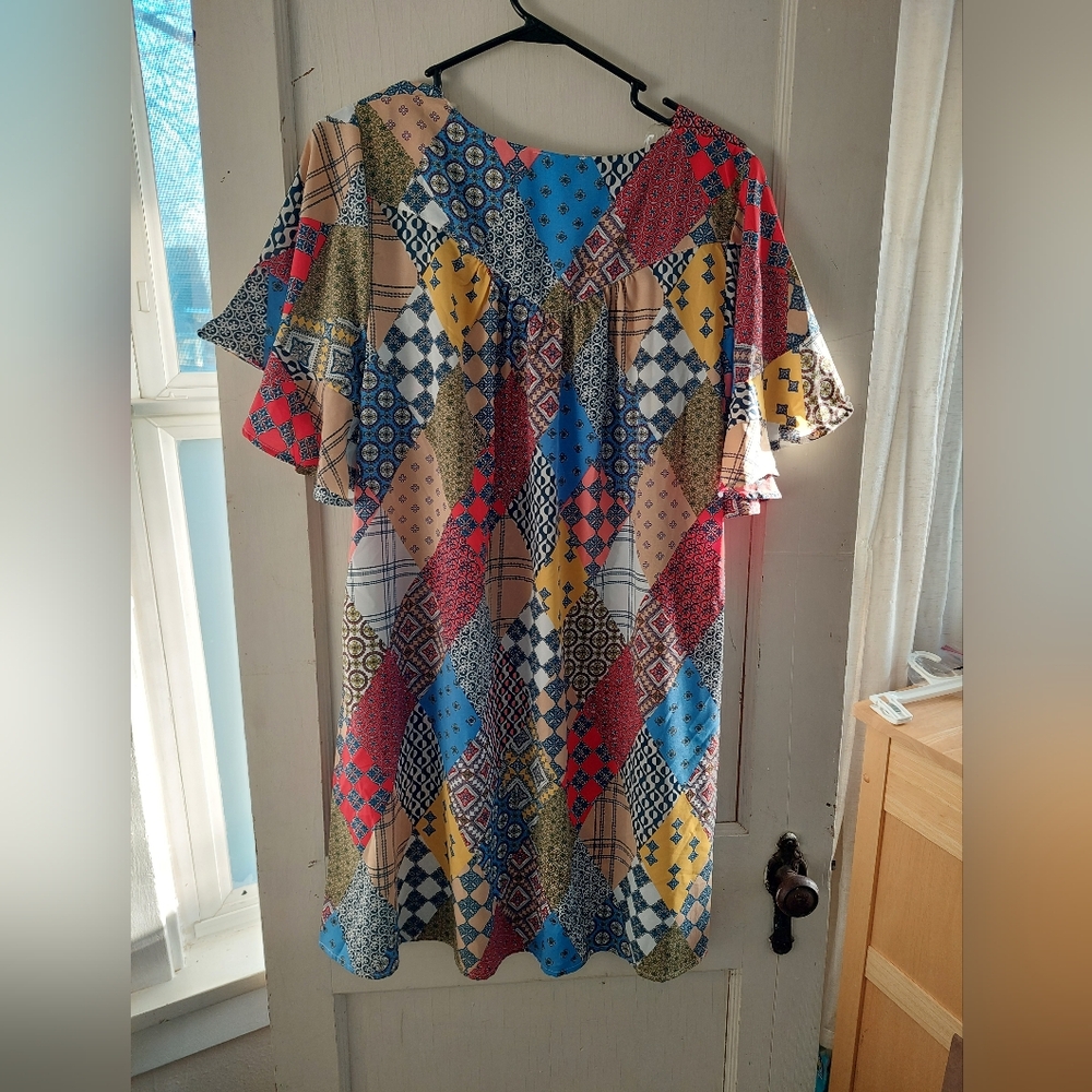 Umgee Womens L Patchwork Dress - Picture 5 of 6